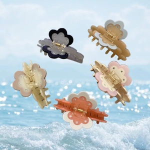 Elegant Acetate Flower Cloud Hair Claw Clip With Rhinestones Color Block Hair Accessory For Women Daily Styling