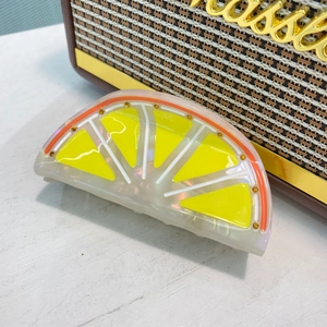 Creative orange fruit acetate hair claw clip with rhinestones for summer hairstyles
