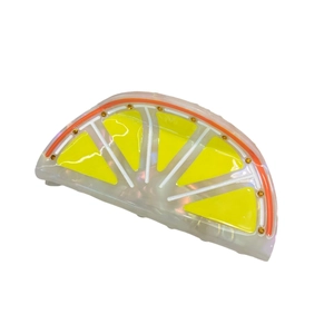 Creative acetate orange slice hair claw clip with rhinestones and translucent finish