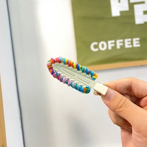 Handmade Korean Style Wool Braided Duckbill Hair Clip Colorful Traceless Sweet Hair Accessory For Women Girls Daily Headwear