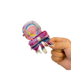 Haarklammer in Lolli-Form aus Acetat mit bunten Spiralen und Perlen für Damen