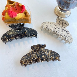 Large Acetate Hair Claw Clips Elegant Marble Tortoiseshell Shark Clips Strong Hold Hair Clamps Accessory For Women Styling