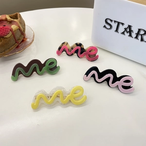 Minimalistische Acetaat Haarclip Schattige Me Letter Eendenbek Clip Zoet Kleurrijk Handgemaakt Haaraccessoires Voor Dames Dagelijks