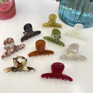 Korean Style Minimalist Acetate Hair Claw Clip Handmade Marbling Pearlescent Jelly Color Mini Hair Clips For Women Hair Accessories