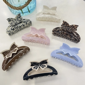 Elegant Acrylic Hollow Bowknot Hair Claw Clip Large Matte Korean Style Shark Clip Hair Accessory For Women Girls Daily
