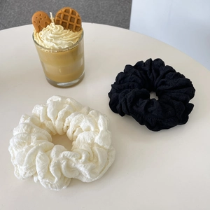 Women Cute Puff Scrunchies Bubble Texture Pleated Hair Ties Soft Elastic Large Intestine Hair Ring Sweet Minimalist Accessories
