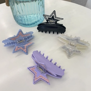 Cellulose Acetate Star Shaped Hair Claw Clip With Sparkly Rhinestone Fairy Style Star Hairpin For Women Daily Fashion Accessories