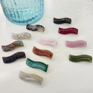 Acetate Wave Hair Clip Simple Korean Style Side Clip Sweet Jelly Color Matte Finish Duckbill Clip For Women Hair Accessories
