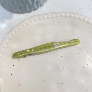 Pince à cheveux élégante en acétate vert avocat avec strass rectangulaire et métal