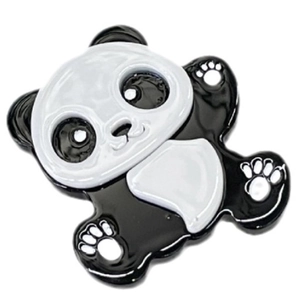 Schattige panda haarklem van acetaat in zwart en wit y2k-stijl glanzende afwerking