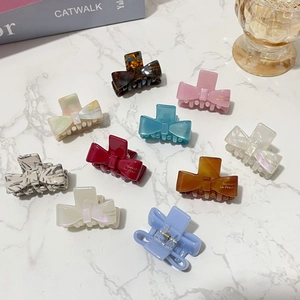 Acetate Bow Hair Claw Clips Mini Elegant Resin Hairpins Non-Slip French Style Hair Accessories For Women Girls Daily Use