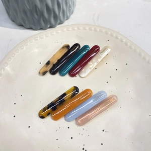 Handmade Acetate Hair Clips Gold Label Duckbill Hairpins Marble Pattern France Style Elegant Hair Accessories For Women
