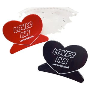 Pinces à cheveux élégantes en forme de cœur rouge et noir avec lettrage LOVES INN