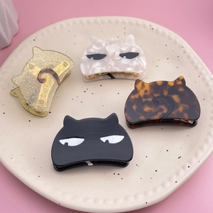 Cute Cat Shape Acetate Hair Claw Clips Sweet Animal Design Shark Clips For Girls Women Daily Hair Styling Accessories