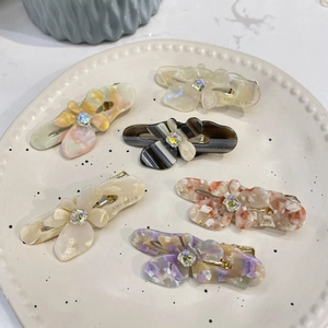 Fermaglio per Capelli in Acetato a Farfalla con Strass Dolce Molletta a Becco d'Anatra Fatta a Mano Stile Coreano Elegante Donna