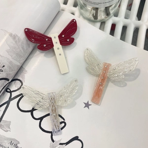 Elegant Acetate Dragonfly Duckbill Hair Clip With Rhinestone Accents Sweet Korean Style Hair Accessory For Women Daily