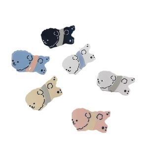 Lot de 6 barrettes à cheveux chiots en acétate coloré aux tons pastel pour femmes et filles