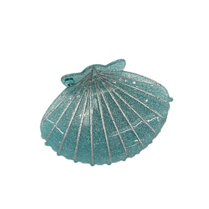 Pince à cheveux coquillage turquoise scintillante avec paillettes et accent étoile