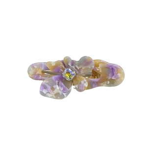 Fermaglio per capelli a fiori in acetato marmorizzato con strass quadrato Amy Bear