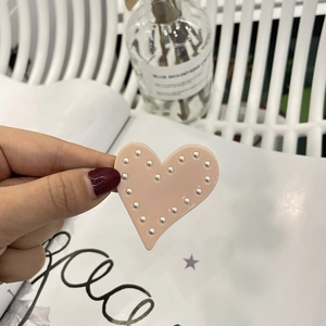 Barrette à cheveux cœur pêche mignonne avec perles blanches et style y2k pour filles