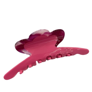 Elegante pinza per capelli in acetato sfumato rosa con finitura lucida per donna