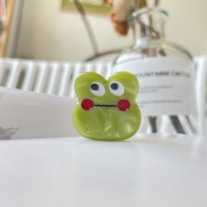 Pince à cheveux monstre grenouille verte en acétate avec yeux drôles et style y2k