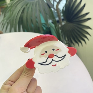 Molla per capelli Babbo Natale in acetato rosso e bianco per acconciature natalizie