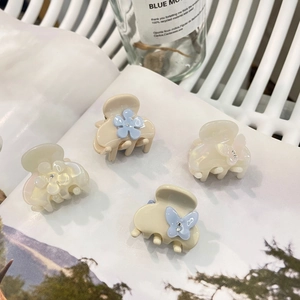 Elegante Mini Fermaglio a Pinza in Acetato per Donna Design a Farfalla e Fiore Con Strass Stile Coreano Piccolo Accessorio per Capelli