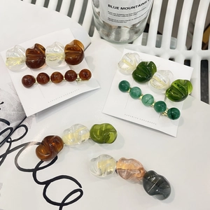 Fermagli per Capelli in Resina Ambra Irregolare Base in Lega Accessori per Capelli Donna Ragazza Gioielli Styling Dolce
