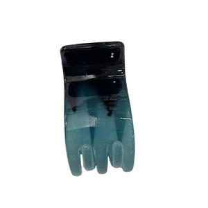 Minimalist black and blue gradient claw clip with six teeth for high ponytail styling