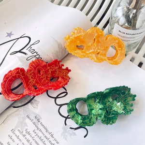 Elegant Acetate Dragon Shape Hair Claw Clip Chinese Style Large Shark Fastening Clip Vintage Hair Accessories For Women