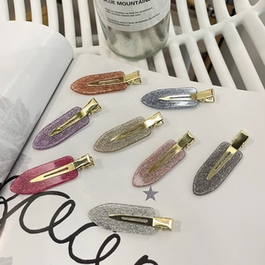 Koreanische Süße Candy Farben Glitzer Entenschnabel Haarklammern Ohne Spuren Metall Haarnadeln Sparkling Damen Mode Schmuck