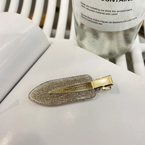 Funkelnde Champagner-Glitzer-Haarspange mit Goldmetallbasis für süßen Korea-Stil