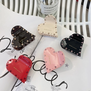 Pince à Cheveux Coeur en Acétate Style Français Avec Strass Élégante Pince Coeur pour Femmes Accessoires de Cheveux Quotidiens