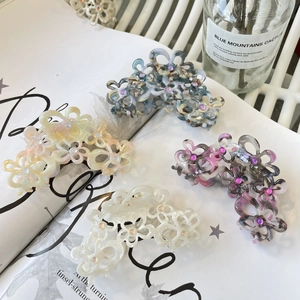 Acetat Blume Haarklammer Für Damen Elegant Blütenblatt Katzenauge Strass Haarschmuck Hai Clip Süßer Stil Schmuck