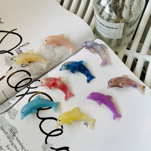 Sweet Cute Dolphin Rabbit Acetate Hair Clips For Women Girls Korean Style Jelly Color Iridescent Duckbill Side Clips Hair Accessories