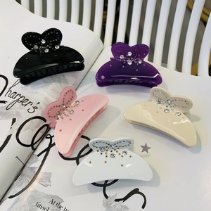 Pince à Cheveux Papillon en Acétate de Cellulose Douce Avec Strass Motif Flocon de Neige Accessoires Cheveux Élégants Femme