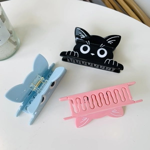 Süße Katzen-Haarklammern aus Acetat in Schwarz, Blau und Rosa für Damen und Mädchen