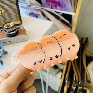 Handheld cute pink acetate bird shark hair claw clip for women sweet hair accessories