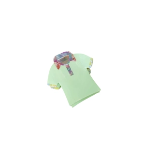 Pince à cheveux créative en forme de polo vert menthe avec détails marbrés