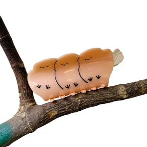 Cute acetate bird hair claw clip for women featuring long-tailed tit cartoon design
