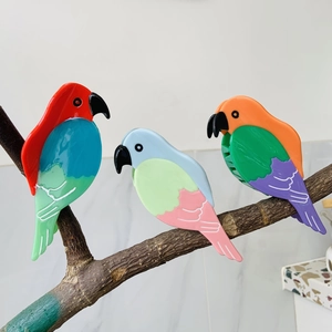 Colorful Parrot Cellulose Acetate Hair Claw Clip Cute Bird Shaped Ponytail Holder Large Shark Clip Fashion Hair Accessory For Women