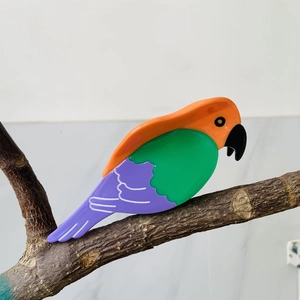 Colorful parrot acetate hair claw clip for women, bird shaped high ponytail holder accessory