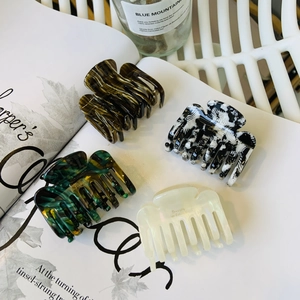French Vintage Acetate Hair Claw Clip Elegant Marble Tortoise Pattern Shark Clip Women Daily Hair Styling Accessory