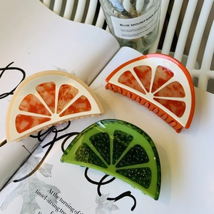 Fruit Slice Cellulose Acetate Hair Claw Clips Orange Lime Pattern Hair Catch Barrette Summer Fresh Hair Accessories For Women