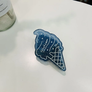 Pince à cheveux en forme de glace bleu foncé avec paillettes pour femmes et filles
