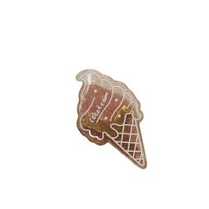 Pince à cheveux en acétate en forme de glace avec paillettes dorées et design de cône