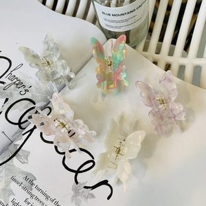 Élégante Pince à Cheveux Papillon en Acétate Bigarré Marbre Pince à Cheveux pour Femmes Accessoire de Cheveux Tendance Cadeau