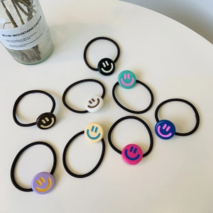 Dolci Elastici per Capelli con Faccina Sorridente in Acetato Carino Stile Y2K Alta Elasticità Accessori per Capelli Donna