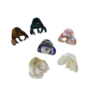 French style acetate hair claw set with six different elegant marble and floral patterns